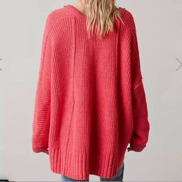 Free People Pink Oversized Dolman Sweater, Size XS - Picture 2 of 4